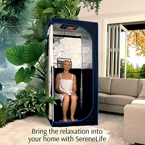 SereneLife Portable Full Size Infrared Home Spa| One Person Sauna |