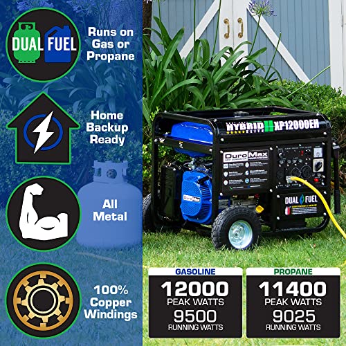 DuroMax XP12000EH Generator-12000 Watt Gas or Propane Powered Home Back Up